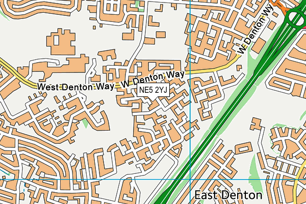NE5 2YJ map - OS VectorMap District (Ordnance Survey)