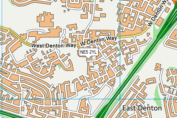 NE5 2YL map - OS VectorMap District (Ordnance Survey)