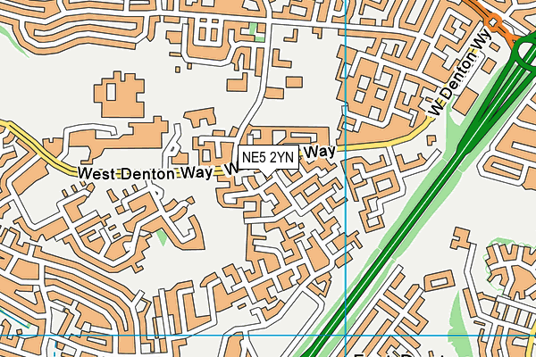 NE5 2YN map - OS VectorMap District (Ordnance Survey)