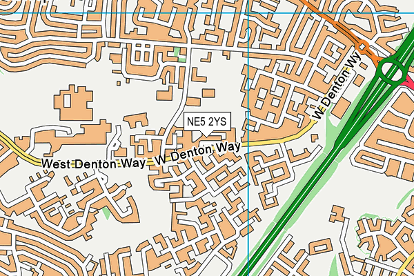NE5 2YS map - OS VectorMap District (Ordnance Survey)