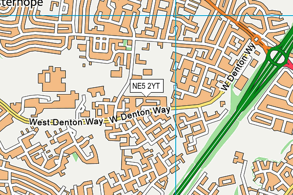 NE5 2YT map - OS VectorMap District (Ordnance Survey)