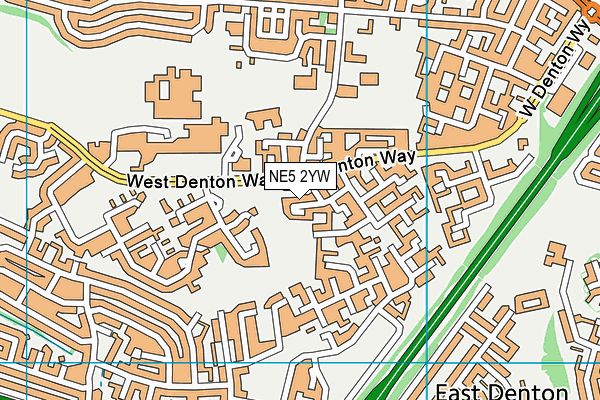 NE5 2YW map - OS VectorMap District (Ordnance Survey)