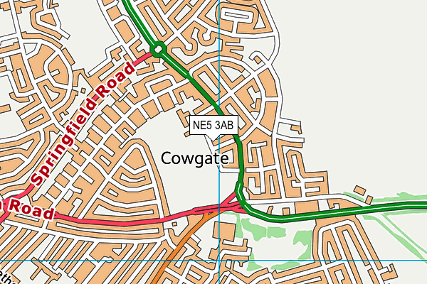 Cowgate Sports Club map (NE5 3AB) - OS VectorMap District (Ordnance Survey)