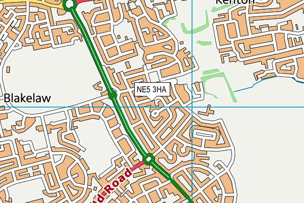 NE5 3HA map - OS VectorMap District (Ordnance Survey)