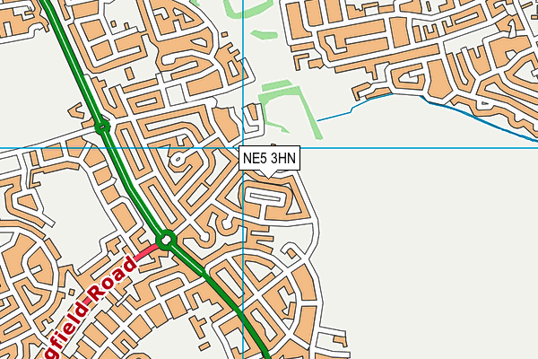 NE5 3HN map - OS VectorMap District (Ordnance Survey)