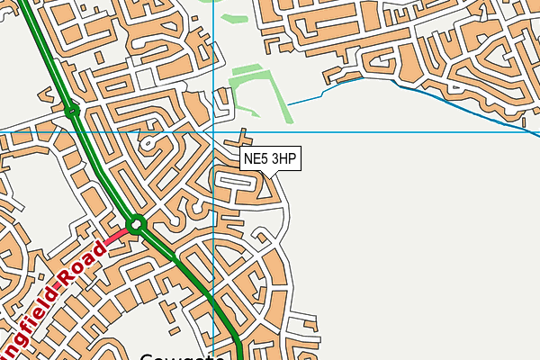 NE5 3HP map - OS VectorMap District (Ordnance Survey)