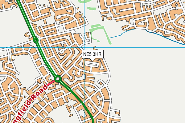 NE5 3HR map - OS VectorMap District (Ordnance Survey)