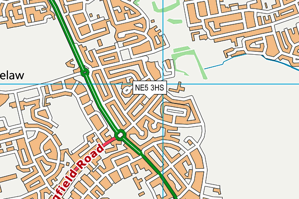 NE5 3HS map - OS VectorMap District (Ordnance Survey)