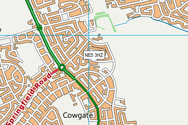 NE5 3HZ map - OS VectorMap District (Ordnance Survey)