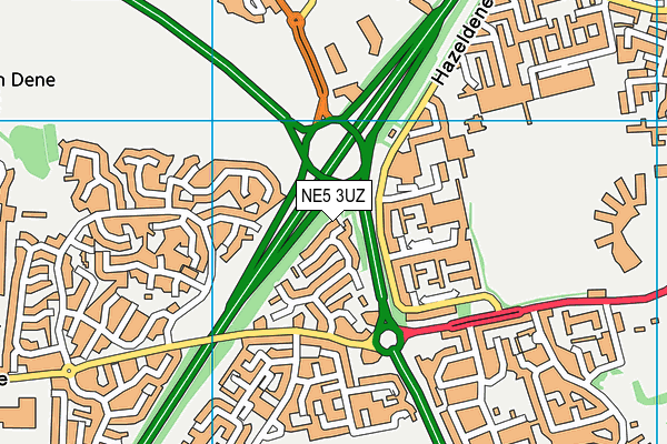 NE5 3UZ map - OS VectorMap District (Ordnance Survey)