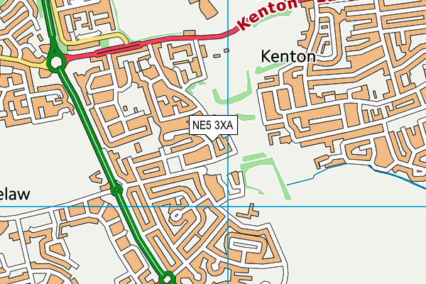 NE5 3XA map - OS VectorMap District (Ordnance Survey)