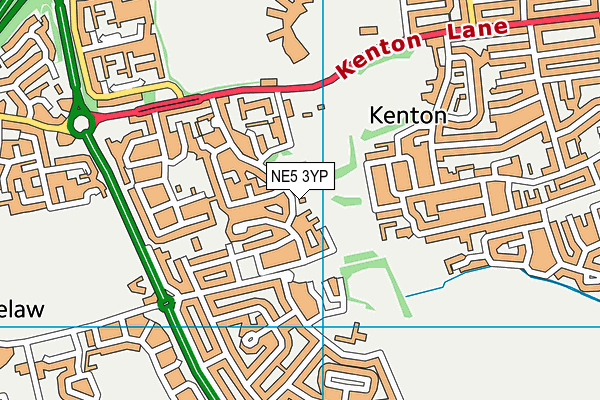 NE5 3YP map - OS VectorMap District (Ordnance Survey)