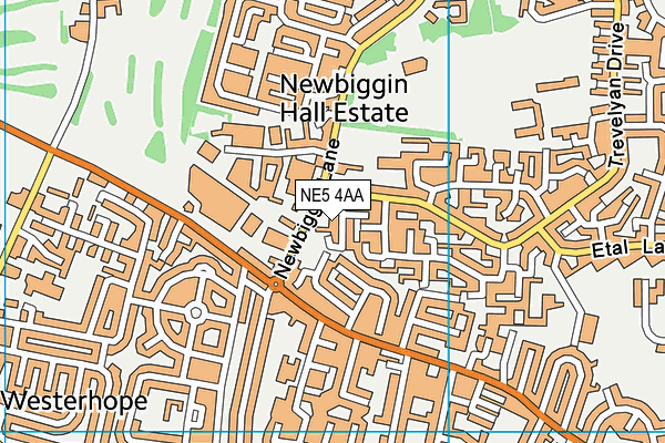NE5 4AA map - OS VectorMap District (Ordnance Survey)