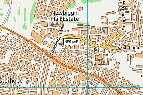 NE5 4AB map - OS VectorMap District (Ordnance Survey)