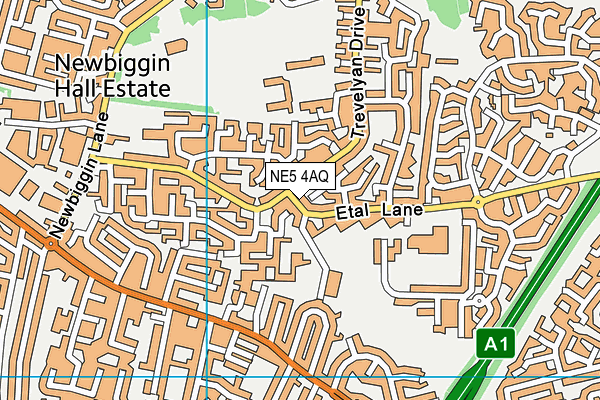 NE5 4AQ map - OS VectorMap District (Ordnance Survey)