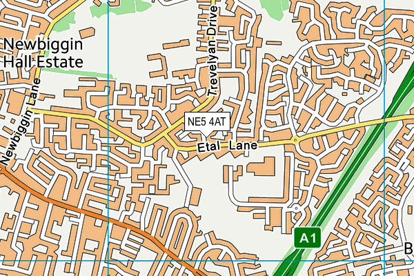 NE5 4AT map - OS VectorMap District (Ordnance Survey)
