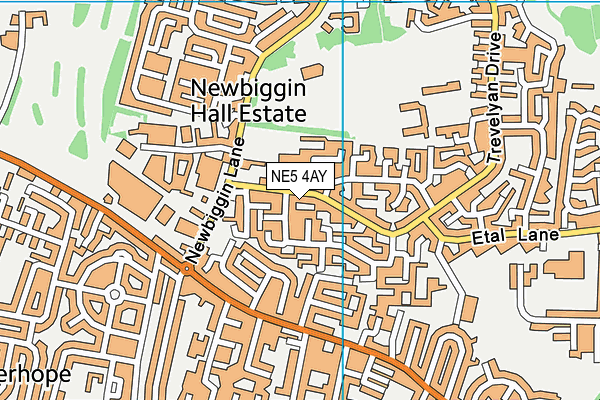 NE5 4AY map - OS VectorMap District (Ordnance Survey)