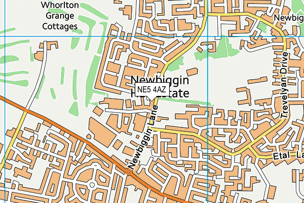 NE5 4AZ map - OS VectorMap District (Ordnance Survey)