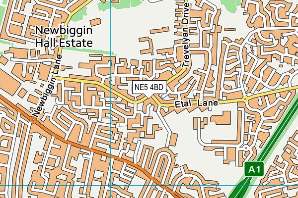 NE5 4BD map - OS VectorMap District (Ordnance Survey)