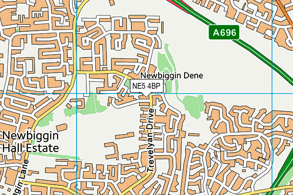 NE5 4BP map - OS VectorMap District (Ordnance Survey)
