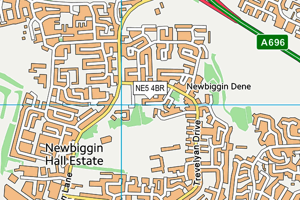 NE5 4BR map - OS VectorMap District (Ordnance Survey)