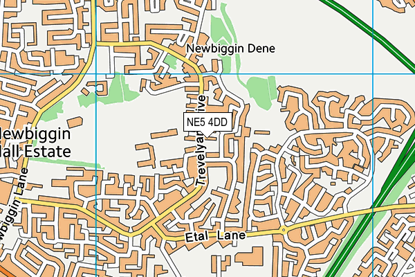 NE5 4DD map - OS VectorMap District (Ordnance Survey)