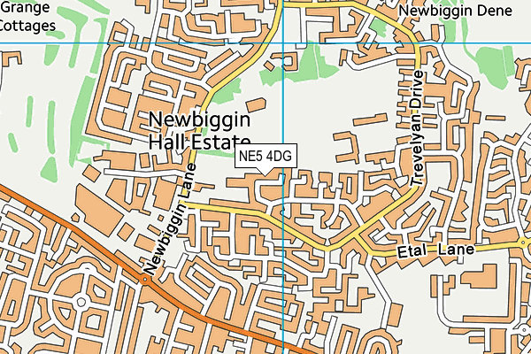 NE5 4DG map - OS VectorMap District (Ordnance Survey)