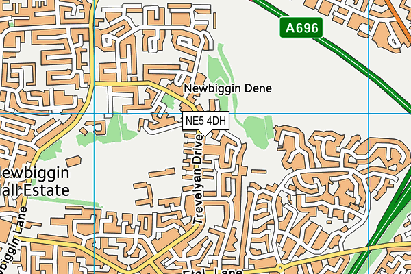 NE5 4DH map - OS VectorMap District (Ordnance Survey)