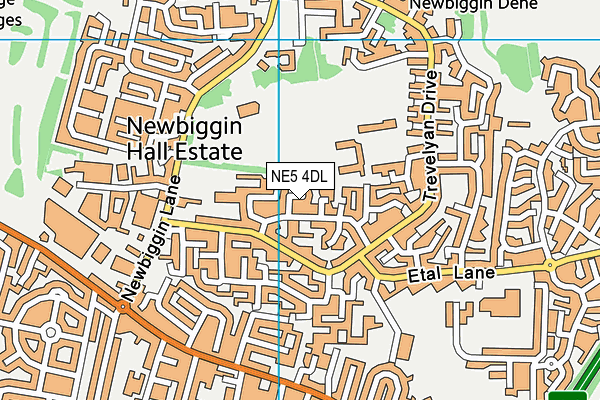 NE5 4DL map - OS VectorMap District (Ordnance Survey)