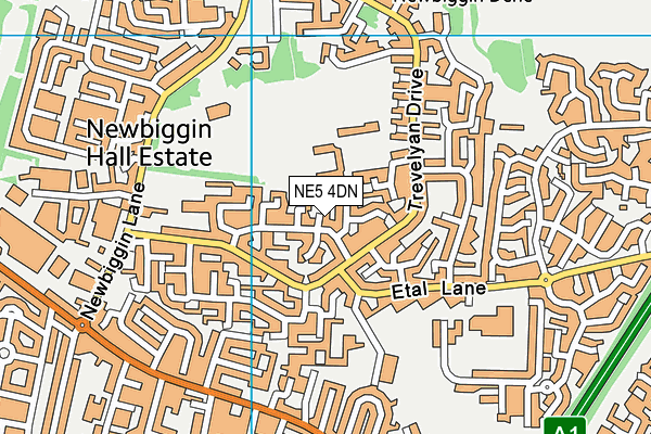 NE5 4DN map - OS VectorMap District (Ordnance Survey)