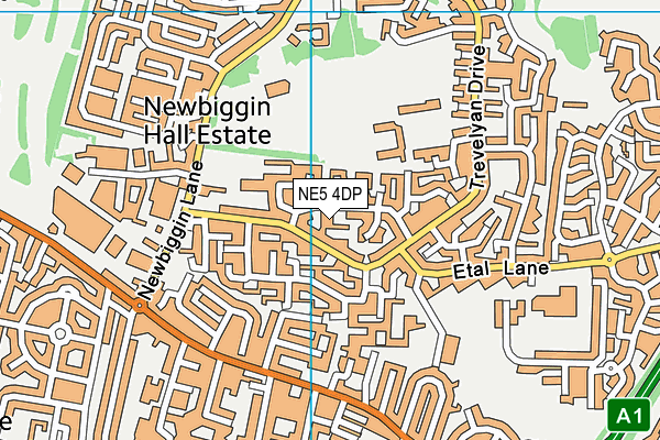 NE5 4DP map - OS VectorMap District (Ordnance Survey)
