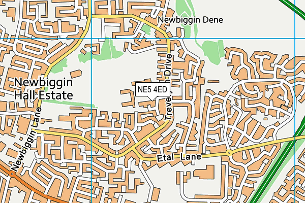 NE5 4ED map - OS VectorMap District (Ordnance Survey)