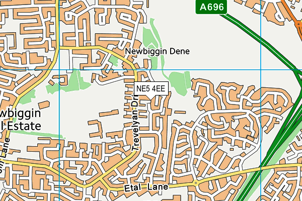 NE5 4EE map - OS VectorMap District (Ordnance Survey)
