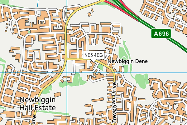 NE5 4EG map - OS VectorMap District (Ordnance Survey)