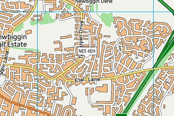 NE5 4EH map - OS VectorMap District (Ordnance Survey)