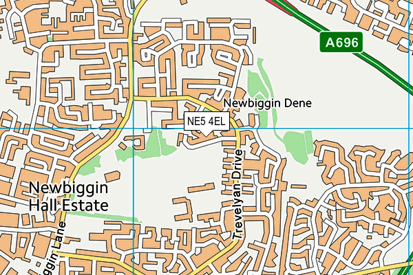 NE5 4EL map - OS VectorMap District (Ordnance Survey)