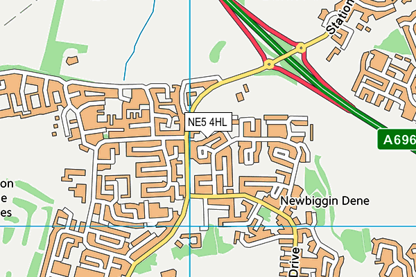 NE5 4HL map - OS VectorMap District (Ordnance Survey)