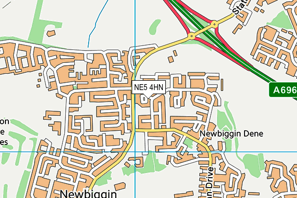 NE5 4HN map - OS VectorMap District (Ordnance Survey)