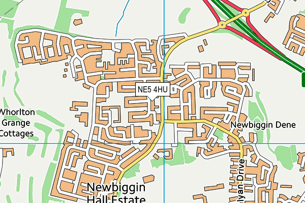 NE5 4HU map - OS VectorMap District (Ordnance Survey)