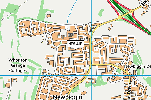 NE5 4JB map - OS VectorMap District (Ordnance Survey)