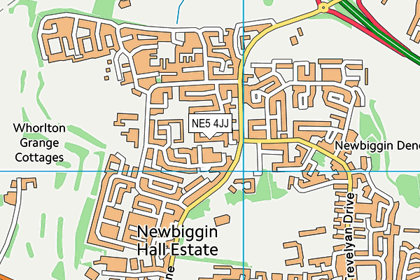 NE5 4JJ map - OS VectorMap District (Ordnance Survey)