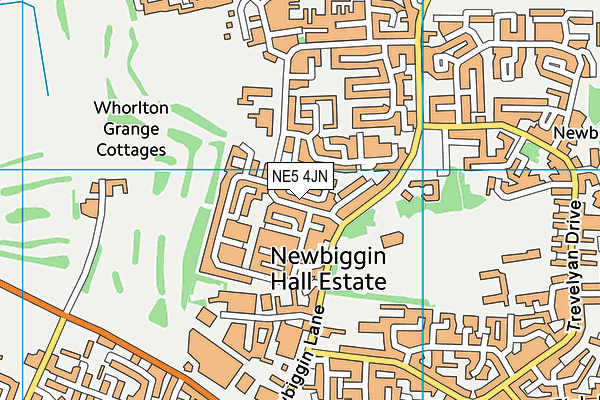 NE5 4JN map - OS VectorMap District (Ordnance Survey)
