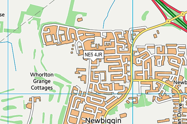 NE5 4JR map - OS VectorMap District (Ordnance Survey)