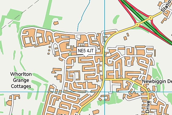 NE5 4JT map - OS VectorMap District (Ordnance Survey)