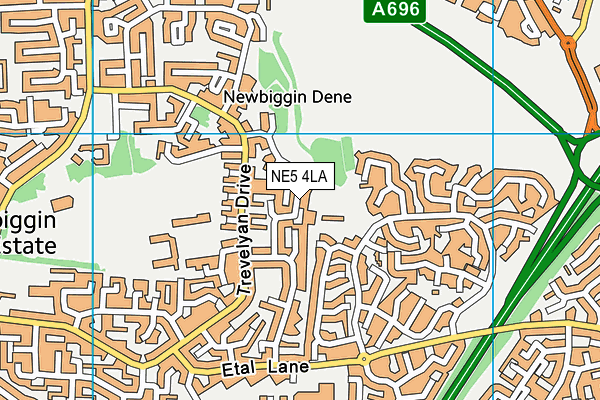 NE5 4LA map - OS VectorMap District (Ordnance Survey)
