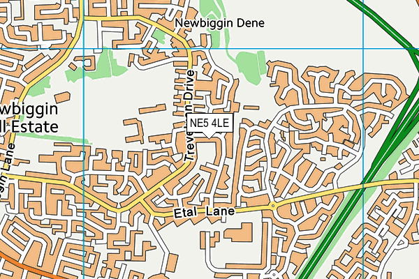 NE5 4LE map - OS VectorMap District (Ordnance Survey)