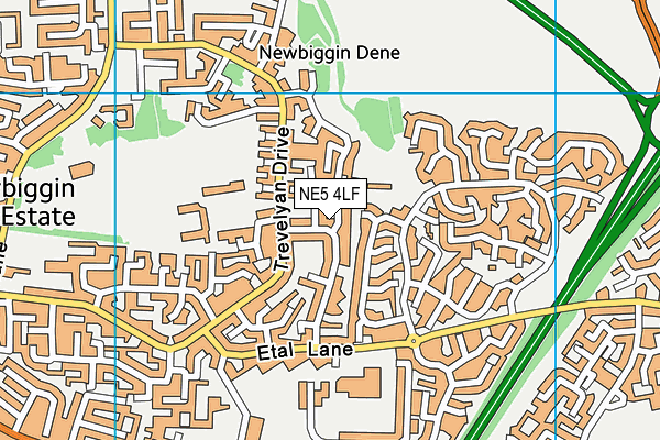 NE5 4LF map - OS VectorMap District (Ordnance Survey)