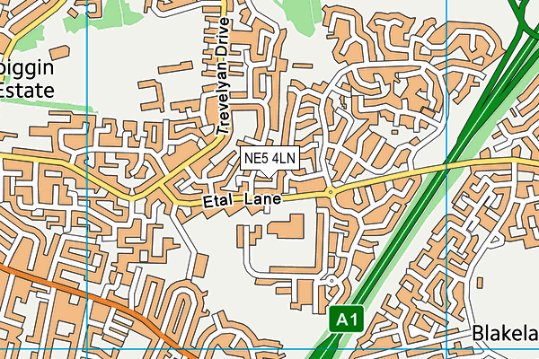 NE5 4LN map - OS VectorMap District (Ordnance Survey)