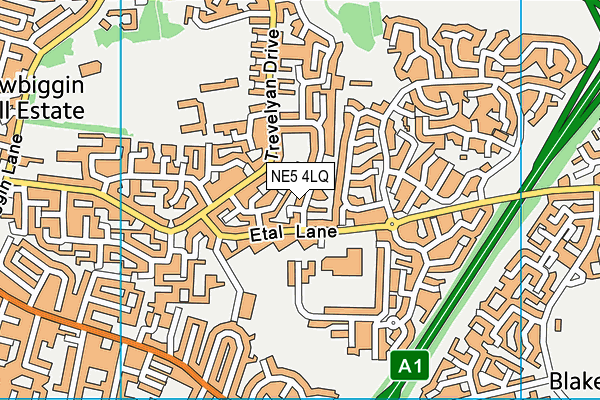 NE5 4LQ map - OS VectorMap District (Ordnance Survey)