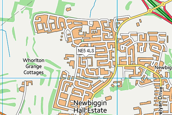 NE5 4LS map - OS VectorMap District (Ordnance Survey)